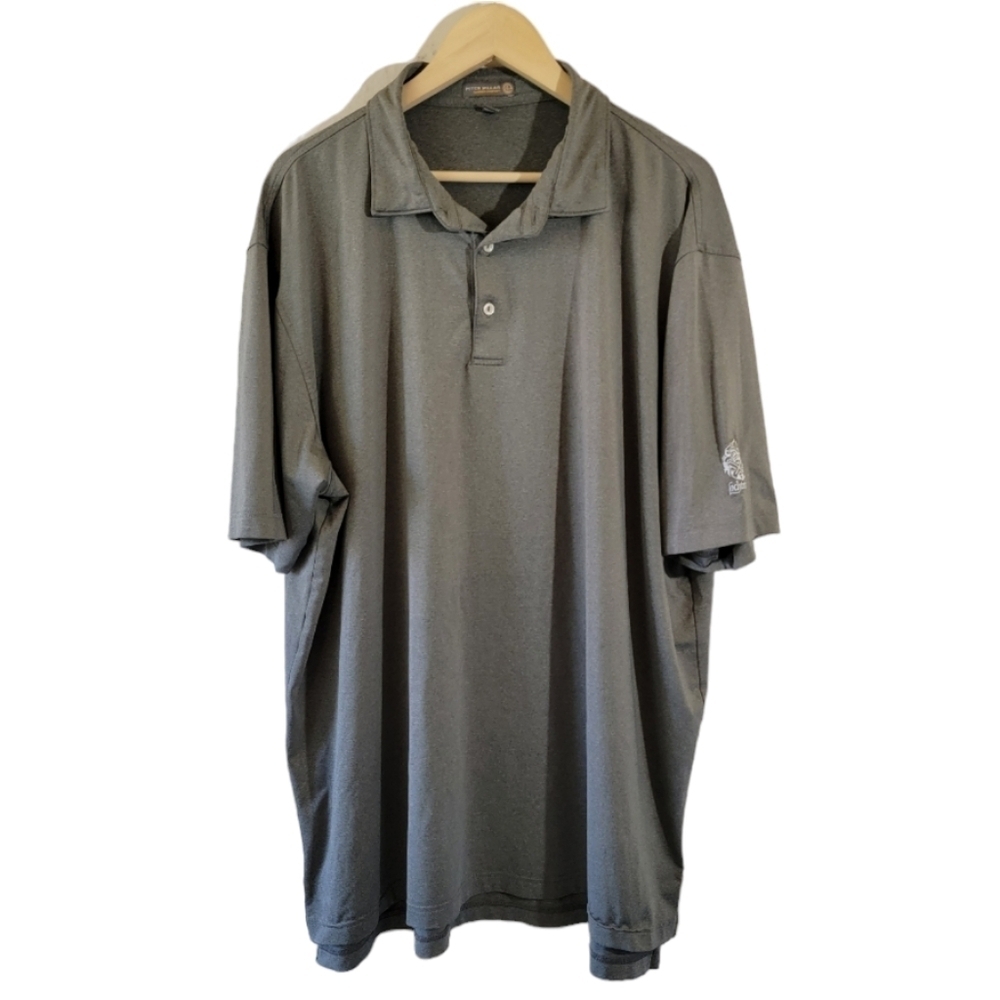 PETER MILLAR Summer Comfort Men's Golf Shirt Sz XXL Gray Short Sleeve Lochinvar